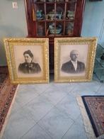 twee grote antieke lijsten met portret foto's uit 1924, Ophalen, Hout, 50 tot 75 cm, 50 tot 75 cm