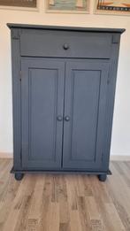 Blauwe kast met lade en deuren, Huis en Inrichting, Kasten | Dressoirs, Ophalen, Gebruikt, 50 tot 100 cm, Landelijk