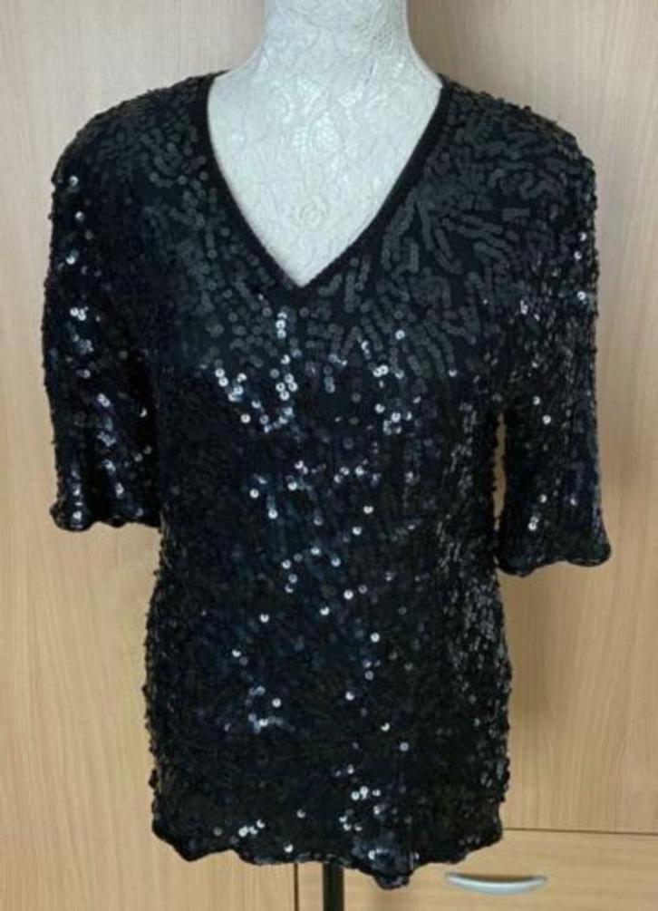 Frank Usher top maat M [v], Kleding | Dames, Tops, Zo goed als nieuw, Maat 38/40 (M), Zwart, Lange mouw, Ophalen of Verzenden