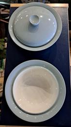 Pastel servies botervloot Petrus Regout zacht blauw, Verzenden