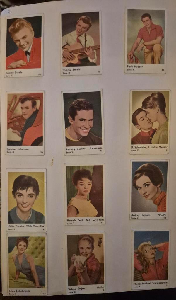 Filmsterren Kauwgomplaatjes in Boek, Verzamelen, Foto's en Prenten, Ophalen of Verzenden