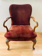 VINTAGE ANTIEKE FAUTEUIL, Ophalen, Hout, Gebruikt, Minder dan 75 cm