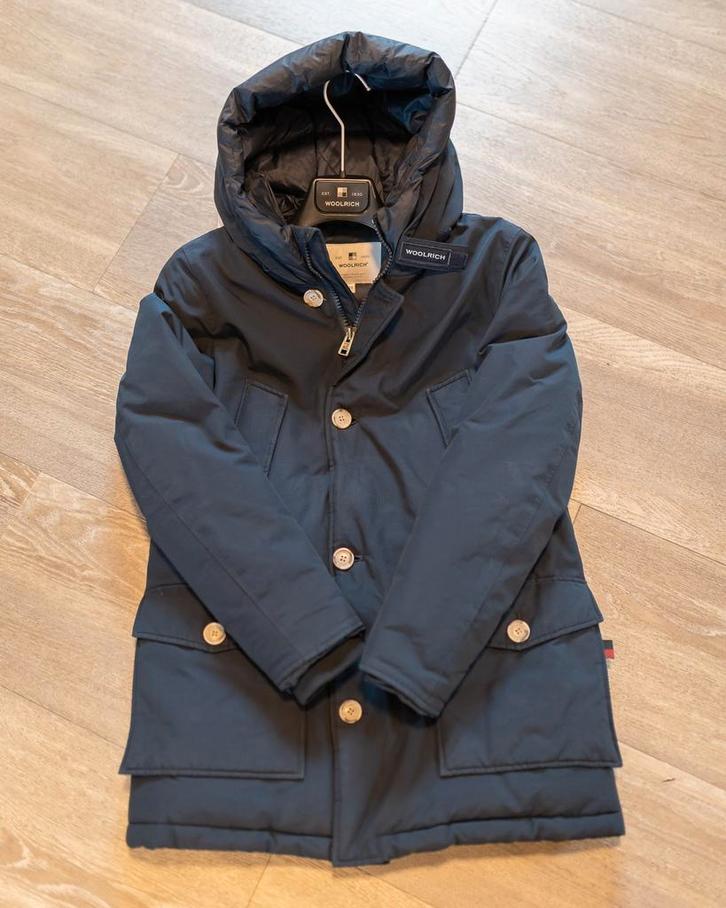 Woolrich winterjas jongens, Kleding | Heren, Jassen | Winter, Zo goed als nieuw, Maat 46 (S) of kleiner, Blauw, Ophalen of Verzenden