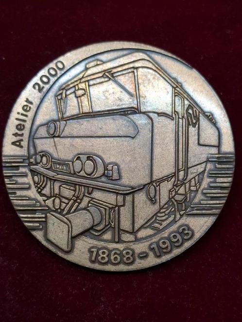 Penning 1993 125 jaar NS Werkplaats Tilburg Atelier, Postzegels en Munten, Penningen en Medailles, Brons, Nederland, Ophalen of Verzenden
