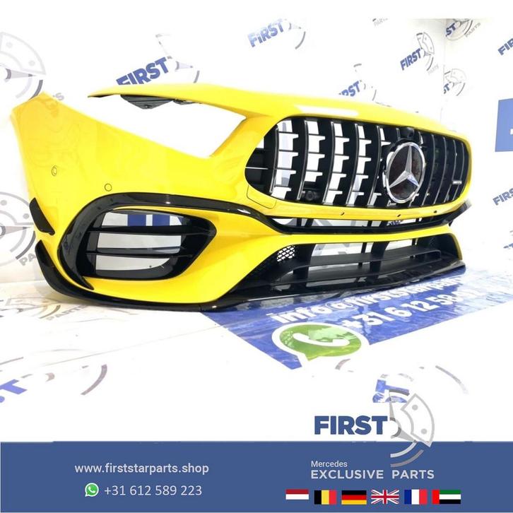 W177 A KLASSE 45 2021 A45 A45S AERO AMG VOORBUMPER GEEL COMP, Auto-onderdelen, Carrosserie en Plaatwerk, Bumper, Mercedes-Benz