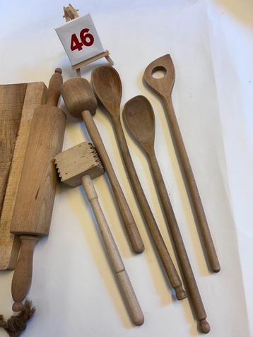 Vintage Houten Keukengerei Set beschikbaar voor biedingen
