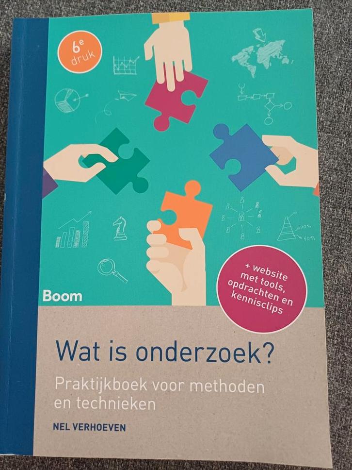 Wat is onderzoek? Nel Verhoeven - 6e druk, Boeken, Studieboeken en Cursussen, Zo goed als nieuw, HBO, Gamma, Ophalen of Verzenden