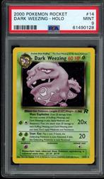 Dark Weezing Holo PSA 9 - 14/82 - Team Rocket 2000, Ophalen of Verzenden, Zo goed als nieuw, Losse kaart, Foil