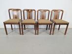 Seet 4 vintage brutalist eetkamerstoel ´70 mid century stoel, Hout, N, Ophalen of Verzenden, Zo goed als nieuw