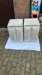 Nachtkastjes gestoffeerd velours crème zilverachtig 2 stuks, Ophalen, Zo goed als nieuw, Minder dan 45 cm
