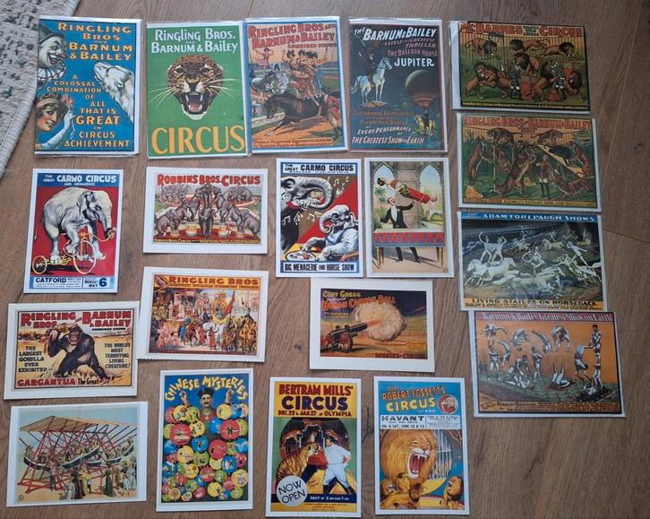 Nieuwe Circus Affiches Kaarten - 19 Stuks, Verzamelen, Ansichtkaarten | Buitenland, 1980 tot heden, Ophalen of Verzenden