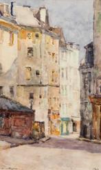 Herman Bogman jr. (1890-1975) - Straatje te Parijs, Antiek en Kunst, Kunst | Schilderijen | Klassiek, Ophalen of Verzenden
