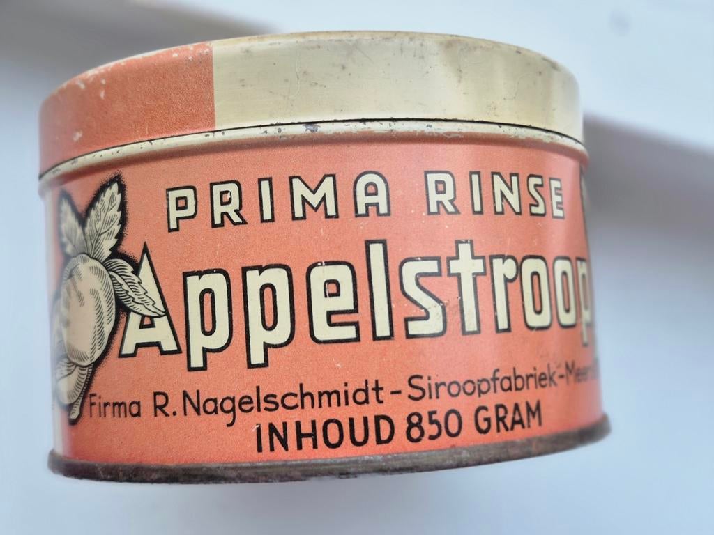 Prima Rinsche Appelstroop blik R.Nagelschmidt Meerssen, Verzamelen, Blikken, Ophalen of Verzenden, Gebruikt, Overige