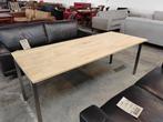 Eettafel 200 x 80cm, massief hout met metaal., Ophalen, 50 tot 100 cm, Zo goed als nieuw, Vijf personen of meer