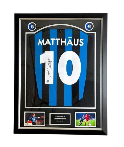 Lothar Matthäus Inter Milan 1990 Gesigneerd Ingelijst Shirt, Verzamelen, Sportartikelen en Voetbal, Nieuw, Shirt, Buitenlandse clubs