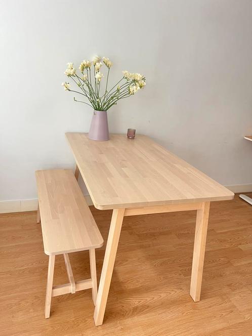 NORRÅKER eettafel & bankje IKEA, Huis en Inrichting, Tafels | Eettafels, Zo goed als nieuw, 50 tot 100 cm, 100 tot 150 cm, Vier personen