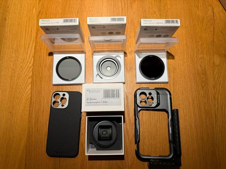 Reeflex iPhone Foto/Video Set - Anamorphic, Filters, Cage, Audio, Tv en Foto, Fotografie | Lenzen en Objectieven, Zo goed als nieuw