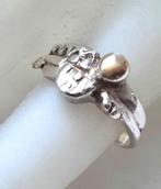 Leuke zilveren ring met verguld bolletje, Ophalen, Dame, Zilver, Zilver