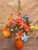 Kunstbloemen met oranje vaas, 50 tot 75 cm, Nieuw, Oranje, Ophalen of Verzenden
