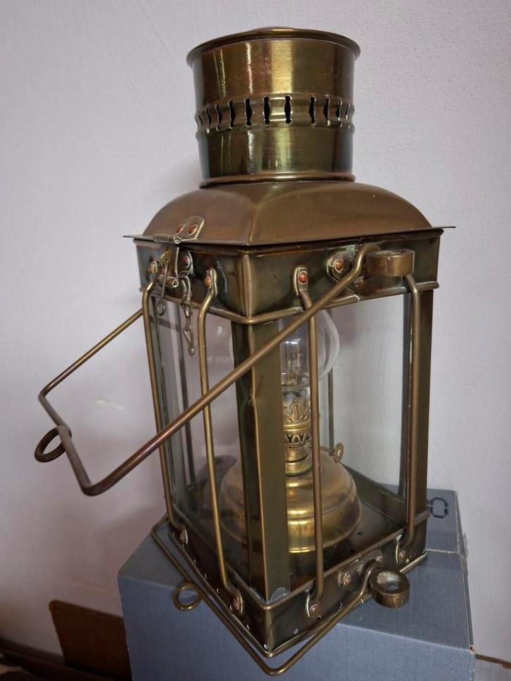 Messing Scheepslamp / Trawlerlamp, Antiek en Kunst, Antiek | Lampen, Ophalen of Verzenden