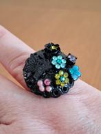 Nieuwe, zwarte, verstelbare ring. Costume jewelry. Vlinder., IJzer of Staal, Zwart, Nieuw, Ophalen of Verzenden
