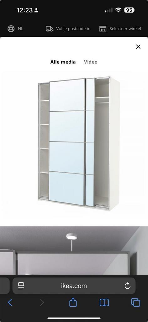 IKEA Pax kledingkast met spiegel - Zelf demonteren!, Huis en Inrichting, Kasten | Kledingkasten, Gebruikt, 200 cm of meer, 150 tot 200 cm