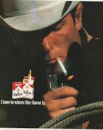 Retro reclame 1990 Marlboro sigaretten waar de smaak is, Verzamelen, Ophalen of Verzenden, Overige typen