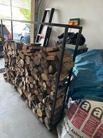 Haardhout rek zwart staal gespoten, Minder dan 3 m³, Ophalen, Overige houtsoorten, Blokken