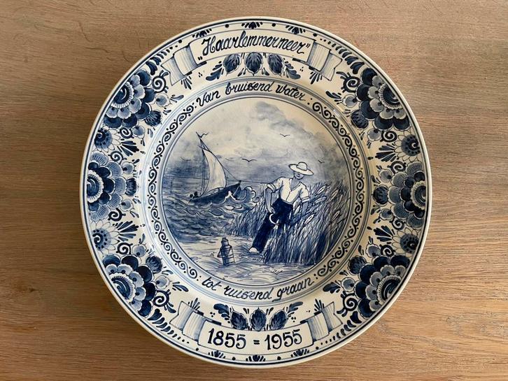 Vicon herinneringsbord Haarlemmermeer Delfts Blauw 1955, Antiek en Kunst, Antiek | Wandborden en Tegels, Ophalen