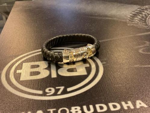 Buddha to Buddha armband type 544BL D Ben Leather € 199,00, Sieraden, Tassen en Uiterlijk, Armbanden, Nieuw, Zilver, Zwart, Ophalen of Verzenden