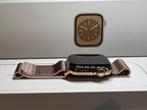 Apple Watch 8 41MM Gold Stainless Milanese Cell Als Nieuw, Apple, IOS, Zo goed als nieuw, Waterdicht