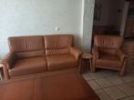 Leren twee zits bank met 2 fauteuils, Ophalen, Gebruikt