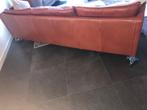4 Zits rode lederen bank van zware kwaliteit., Huis en Inrichting, Ophalen, 250 tot 300 cm, 75 tot 100 cm, Rechte bank