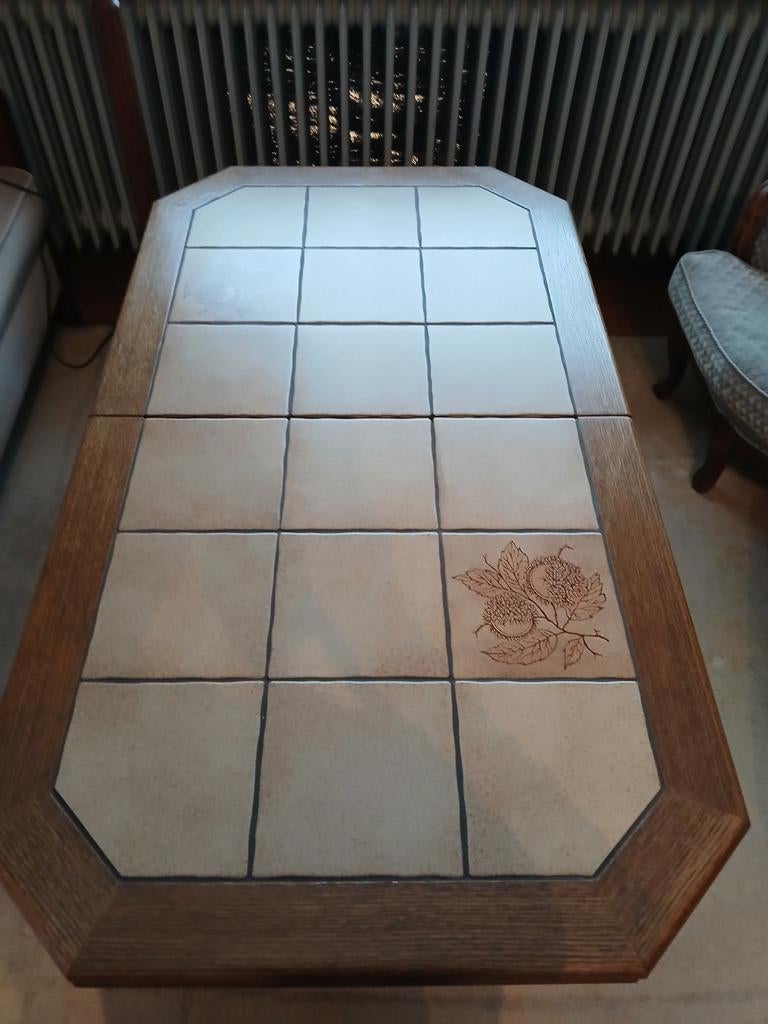 Vintage houten salontafel., Ophalen, 100 tot 150 cm, 50 tot 100 cm, Minder dan 50 cm