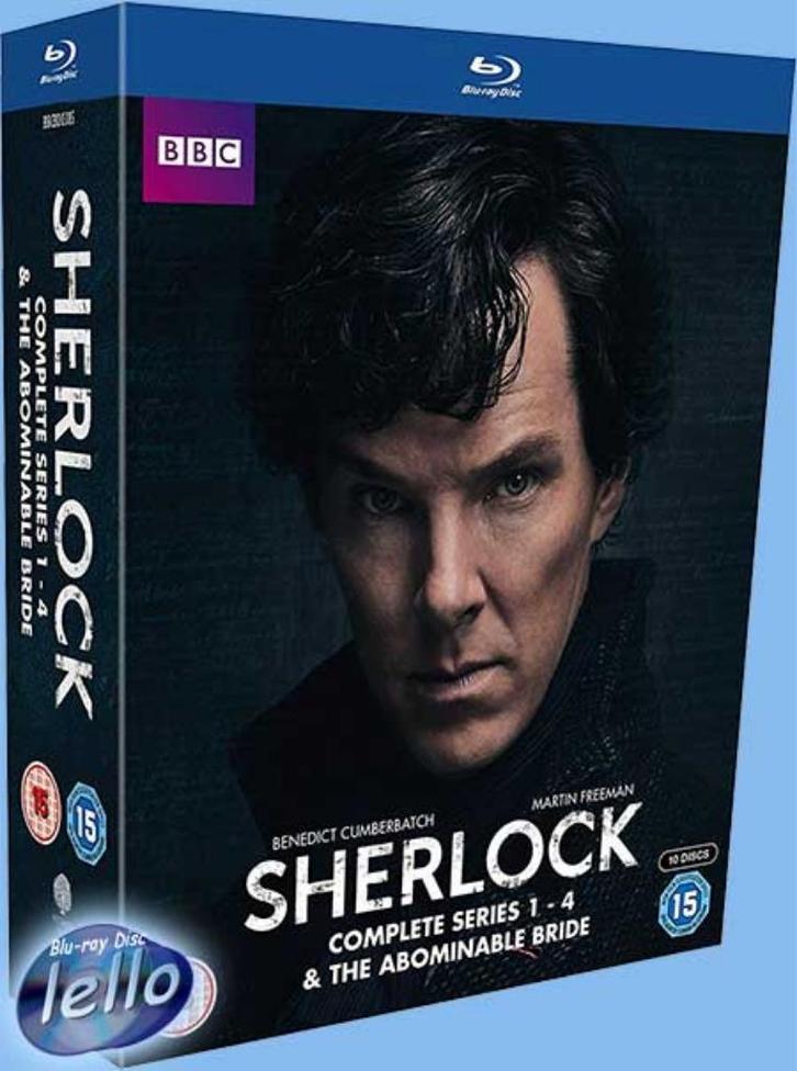 Blu-ray: Sherlock, Seizoen 1, 2, 3 & 4 & Bride (2010-17) UK, Cd's en Dvd's, Blu-ray, Nieuw in verpakking, Tv en Series, Boxset