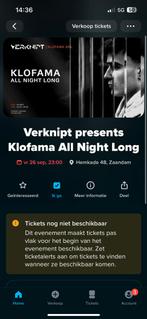 Verknipt Klofama all night long, Tickets en Kaartjes, Eén persoon
