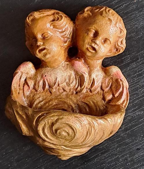 Wijwaterbak met 2 engelen. Wanddecoratie., Antiek en Kunst, Antiek | Woonaccessoires, Verzenden
