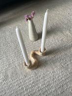 Keramiek Kaars en Bloemenhouder, Wit, Aardewerk of Porselein, Nieuw, Ophalen of Verzenden