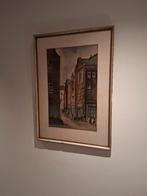 Jaques Mels schilderij "Straatje", Antiek en Kunst, Ophalen