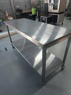 RVS werkbank met onderschap, met of zonder wielen, Ophalen