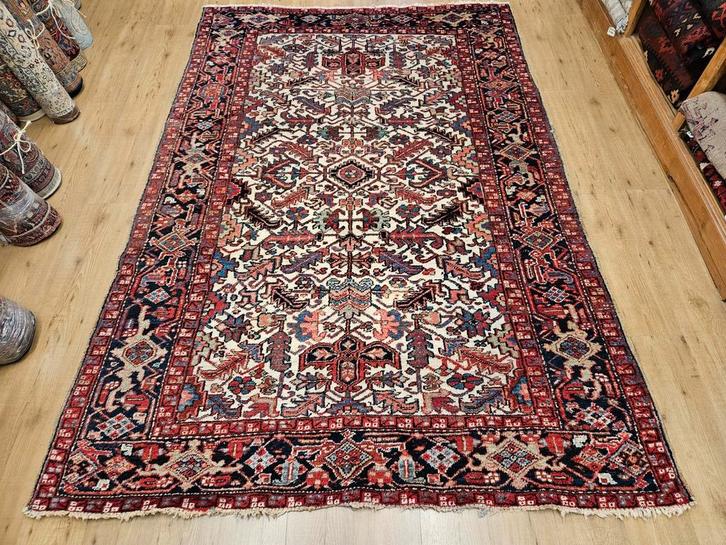 Vintage handgeknoopt perzisch tapijt heriz 278x185, Huis en Inrichting, Stoffering | Tapijten en Kleden, Gebruikt, 150 tot 200 cm