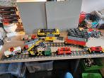 Lego trein baan met locomotief en 6 wagons, Ophalen of Verzenden, Gebruikt