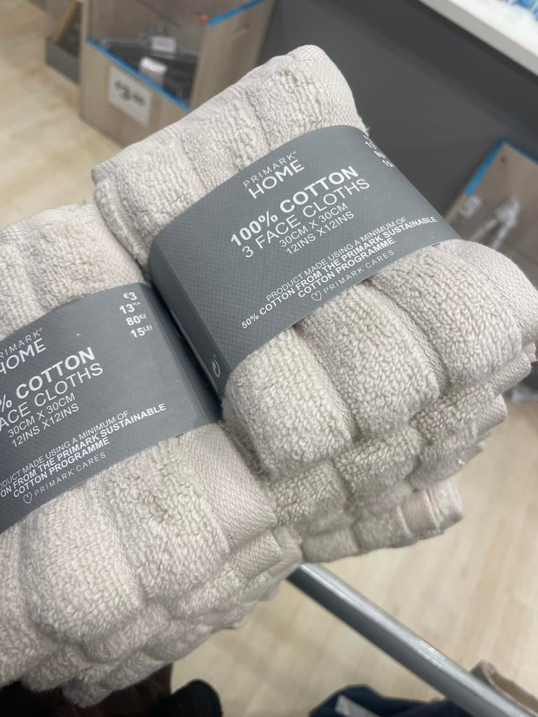 Primark handdoekjes 6x NIEUW, Huis en Inrichting, Ophalen of Verzenden, Nieuw, Wit