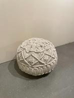 Te koop: Poef textiel naturel, Minder dan 50 cm, Rond, Ophalen of Verzenden, Zo goed als nieuw