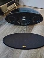 Kef HTC3001 center speaker gloss black 100Wrms@8ohm, Gebruikt, 120 watt of meer, Front, Rear of Stereo speakers, Ophalen