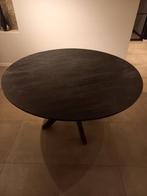 Eetkamertafel rond 140cm zwart massief hout met onderstel., Huis en Inrichting, Tafels | Salontafels, Ophalen, Modern, industrieel