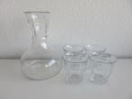 Royal VKB decanteerkaraf met 4 picardie glazen, Glas of Glazen, Ophalen of Verzenden, Effen, Glas