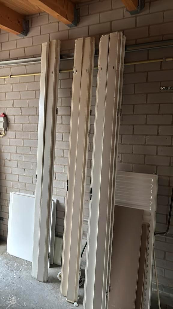 1x Witte stalenkozijnen met bovenlicht - links, Doe-het-zelf en Verbouw, Deuren en Horren, Zo goed als nieuw, Binnendeur, 200 tot 215 cm