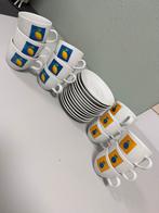 Vintage 12-delige kop & schotel kleurrijk retro fruitdesign, Ophalen of Verzenden