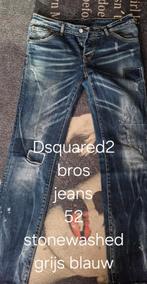 Dsquared2 bros jeans stonewashed 52/54 grijs blauw W36 - W38, W36 - W38 (confectie 52/54), Dsquared2, Blauw, Ophalen of Verzenden